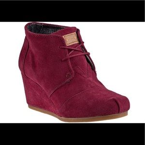 Toms Burgundy Ankle Boots